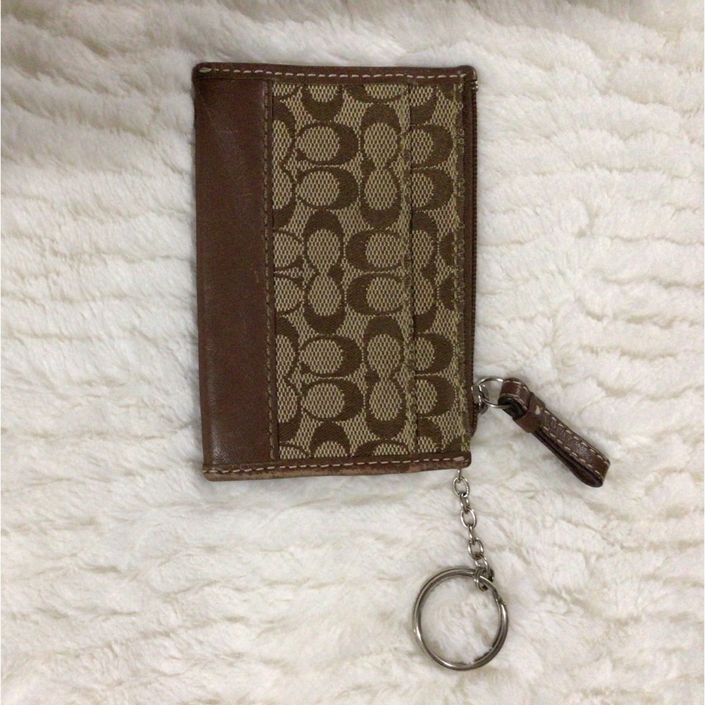 Coach Mini Skinny Key Chain with zipper pocket & Card Slot